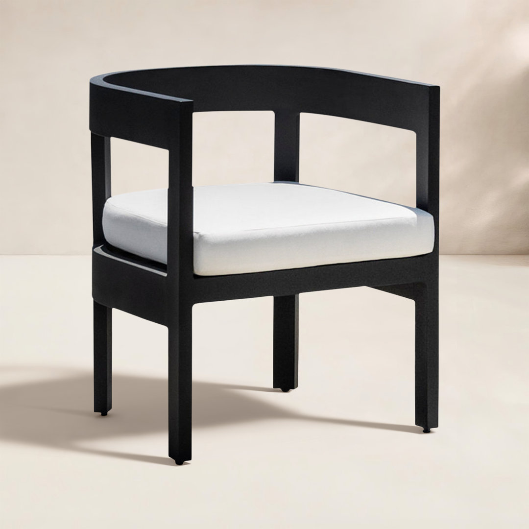 Everlee Aluminum Outdoor Dining Armchair with Sunbrella Cushion